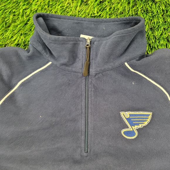 Vintage Y2K St-Louise Blues Track Jacket Womens Large 22x26 Blue Fleece - Picture 9 of 16